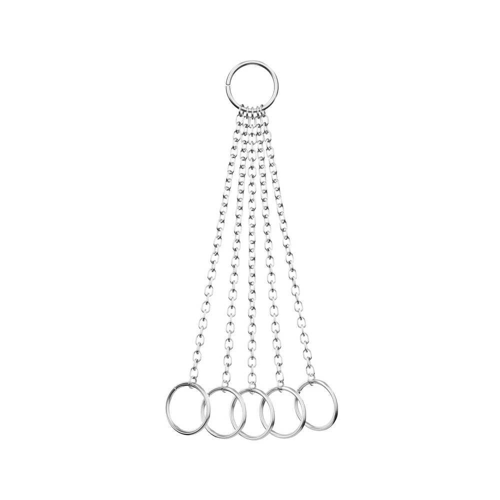silver 6 колец с цепочками, серьги-манжеты для ушей, стальный хрящевой обруч, шпильки, спираль, трагус, имитация пирсинга, не пирсинг, Женские Ювелирные изделия для тела - Окраска металла: silver