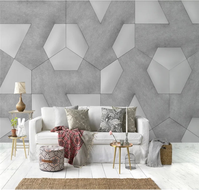 Пользовательские обои 3D фото трехмерные свежие и простые геометрические фоны