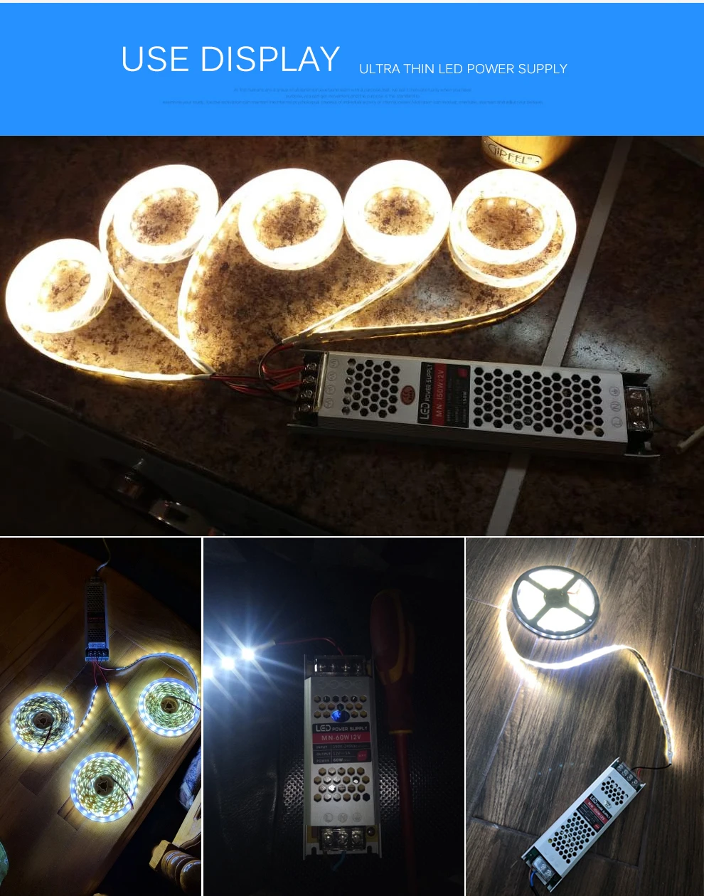 Ультра тонкий светодиодный Питание DC 12V LED трансформаторы 60W 100W 150W 200W 300W 400W AC190-240V драйвер для Светодиодный полоски