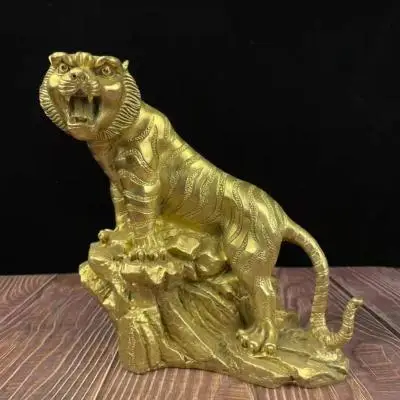 Изысканные Ретро латунные украшения Shangshan Tiger для дома и офиса