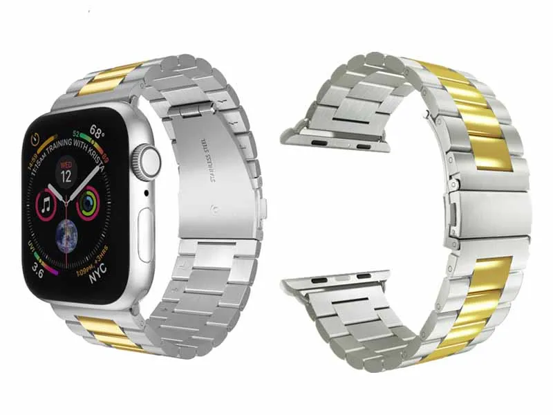 Ремешок для часов аpple ремешок из нержавеющей стали iWatch ремешок металлический ремешок розовый 38 40 42 44 ремешок Пряжка apple series 4 3 2 1