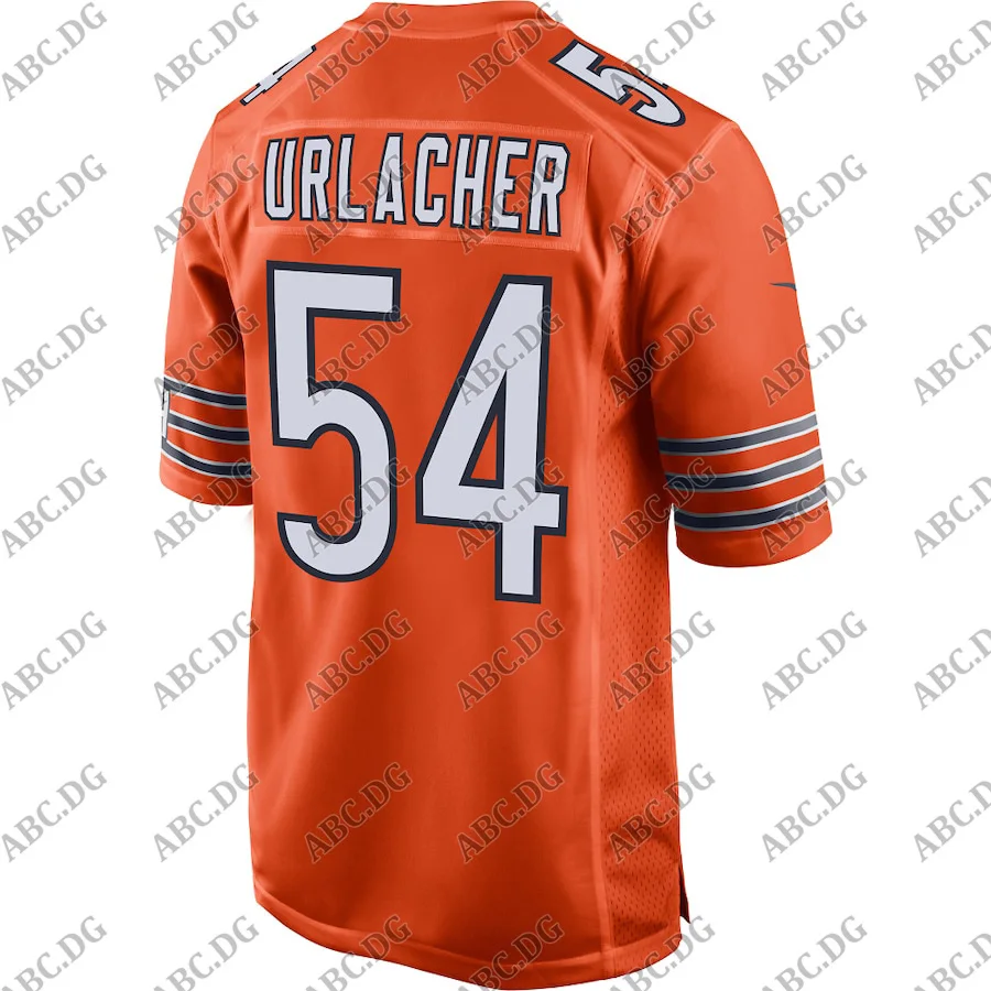 

Customized Stitch American Football Jersey Men Women Kid Youth Chicago Brian Urlacher Orange 100th Season Retired Game Jersey