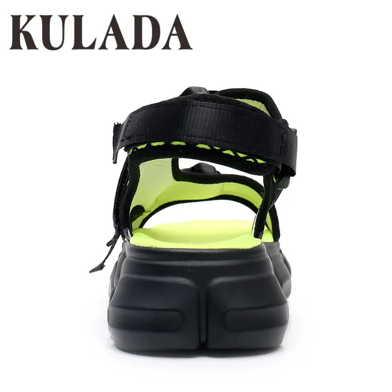 KULADA/Новинка Модные женские сандалии Пляжная обувь с открытым носком Обувь на
