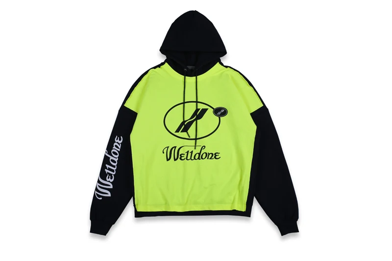 

Well Done Stitching Style Hooded Sweatshirt Men Women Urban Streetwear 100% Cotton High Quality We 11 Done Pullover Sweatshirts