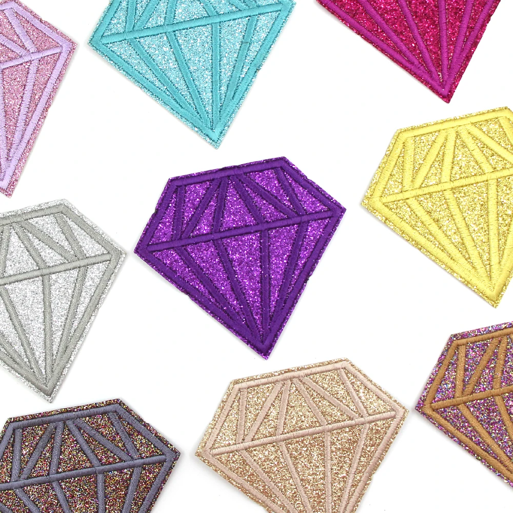 9 шт. блестящая вышитая нашивка в форме бриллианта утюжок для переноса нашивки