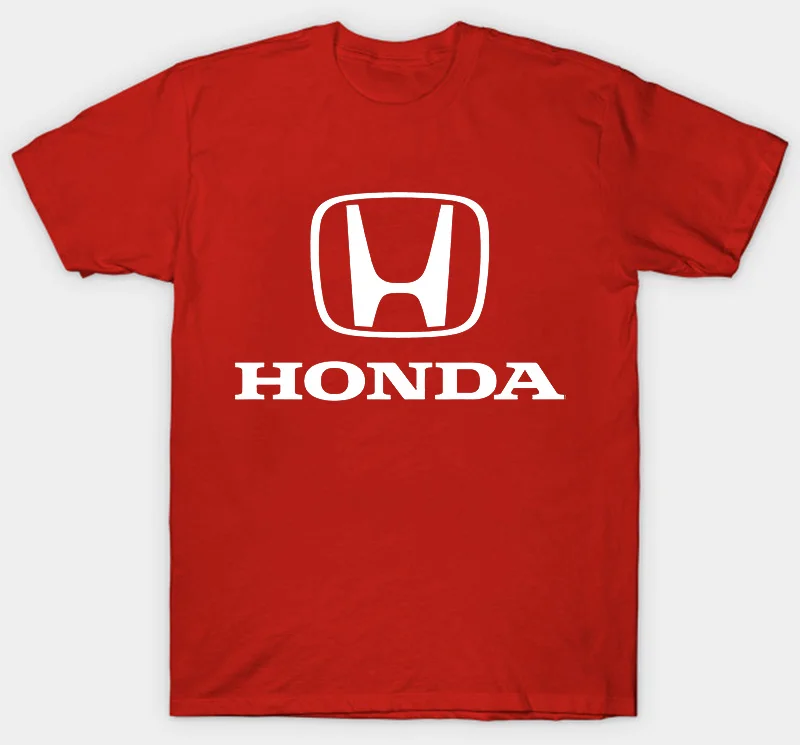 Honda Tall Футболка белая стандартная черная футболка с логотипом - Цвет: Красный
