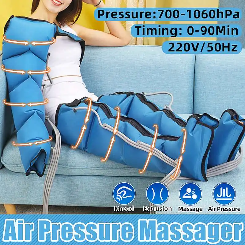 8 Air Chambers Leg Compression Massager Wireless Vibration Infrared Therapy Arm Waist Pneumatic Air Wraps Relax Pain