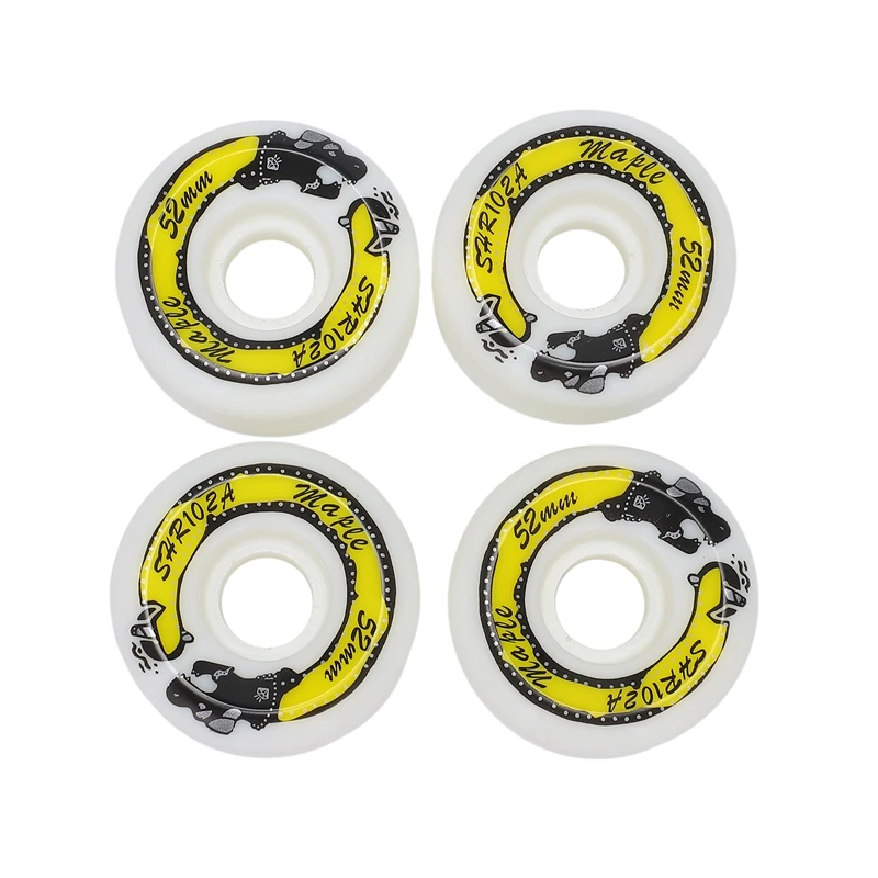 

MAPLE 4Pcs/Set Skateboard Wheels 52X32mm PU Skateboard Wheels Double Rocker Skateboard Wheel High Resilience Whees