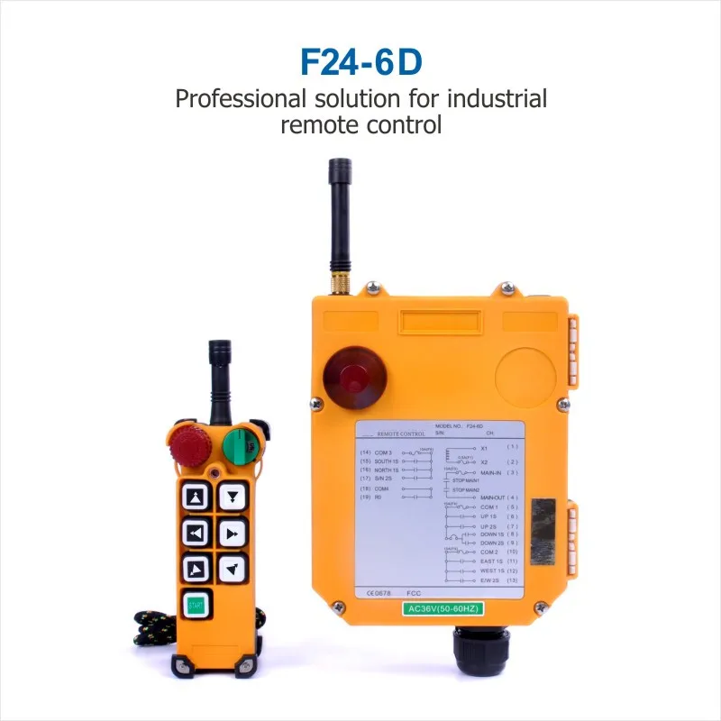 

Industrial Remote Control F24-6D 6 Double Buttons GT-LD06 18-440V UTING TELEcrane for Truck Hoist Crane