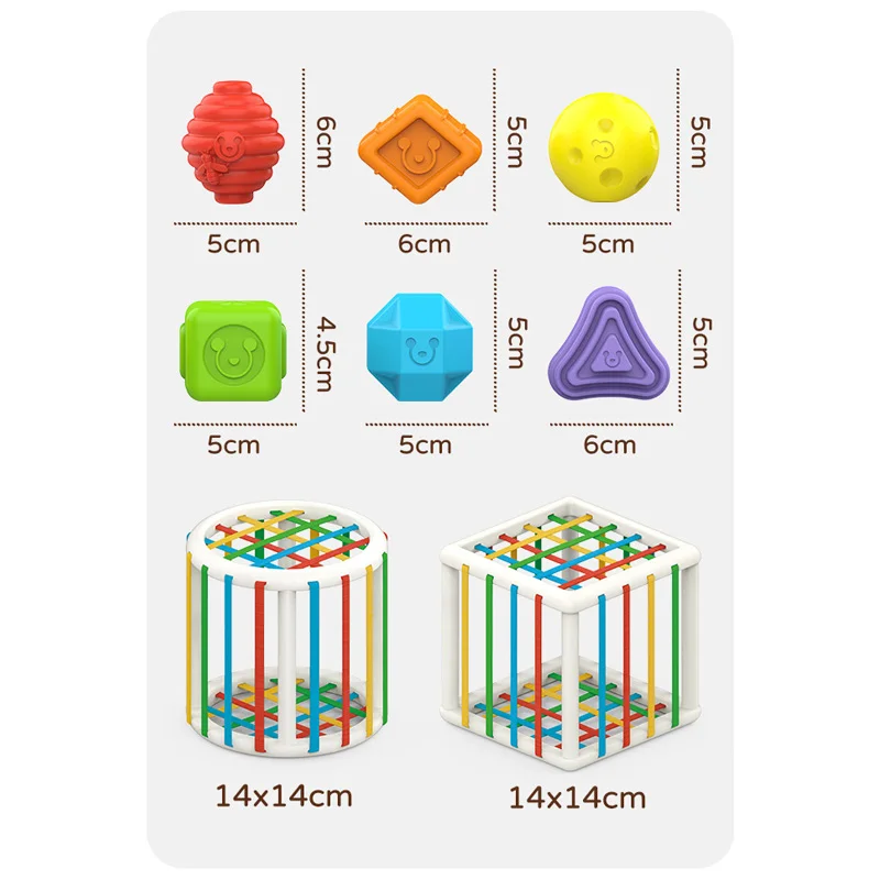 2021 Baby Shape Sorting Toy Motor Skill Tactile Touch InnyBin Soft Cube Montessori Educational Toys for 10 Months to 3 Years | Игрушки и