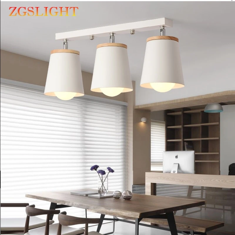 Modern White Ceiling Lights For Corridor Adjustable Metal Lamparas de techo E27 Indoor Wood Lighting Fixtures home deco | Освещение