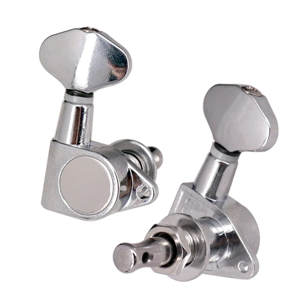 

1 Pack 3R3L Guitar Tuning Pegs Sealed-gear Right Angle Screw Hole, Silver
