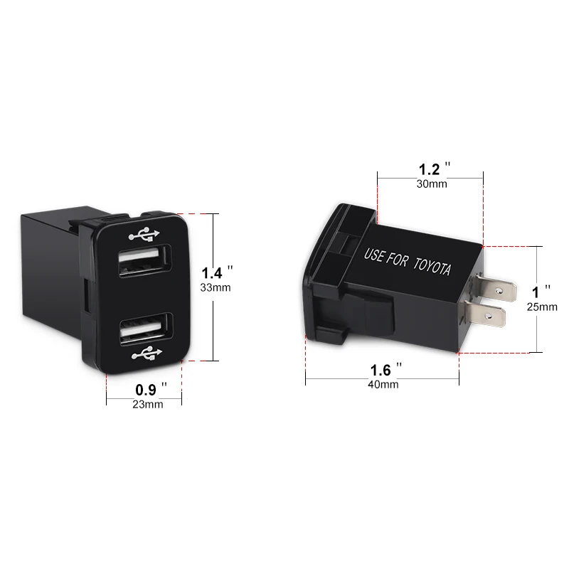 1 шт. автомобильное зарядное устройство для Toyota 5 В 4 2 А с двумя USB портами + 12 24 со
