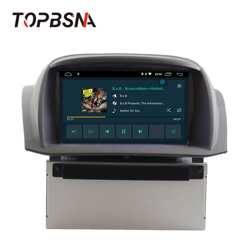 TOPBSNA 7 дюймов 2 Din Android 10 Автомобильный DVD плеер для Ford Fiesta GPS навигация 4 ядра радио