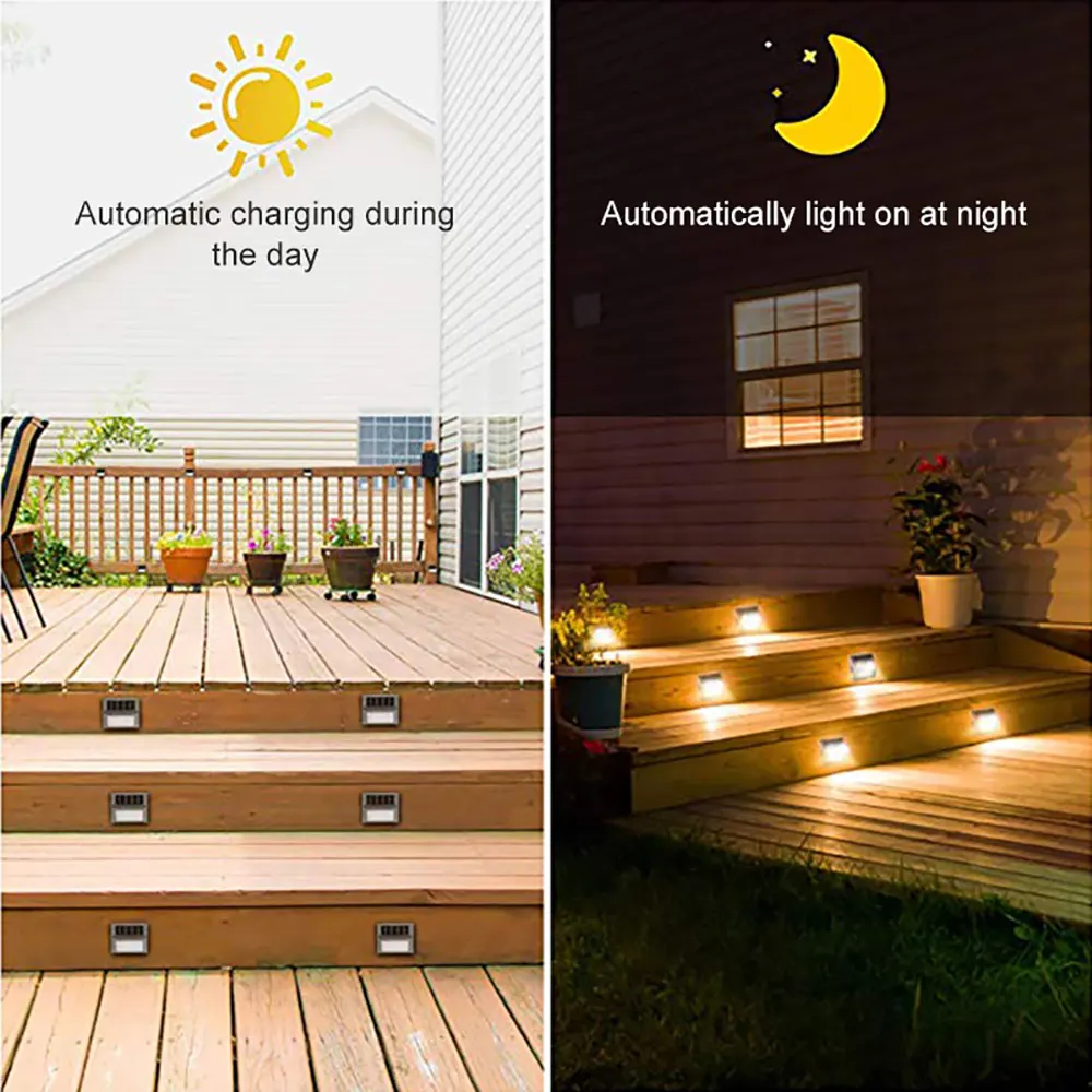 Уличные шаговые светильники на солнечной батарее палубные IP65 водонепроницаемые