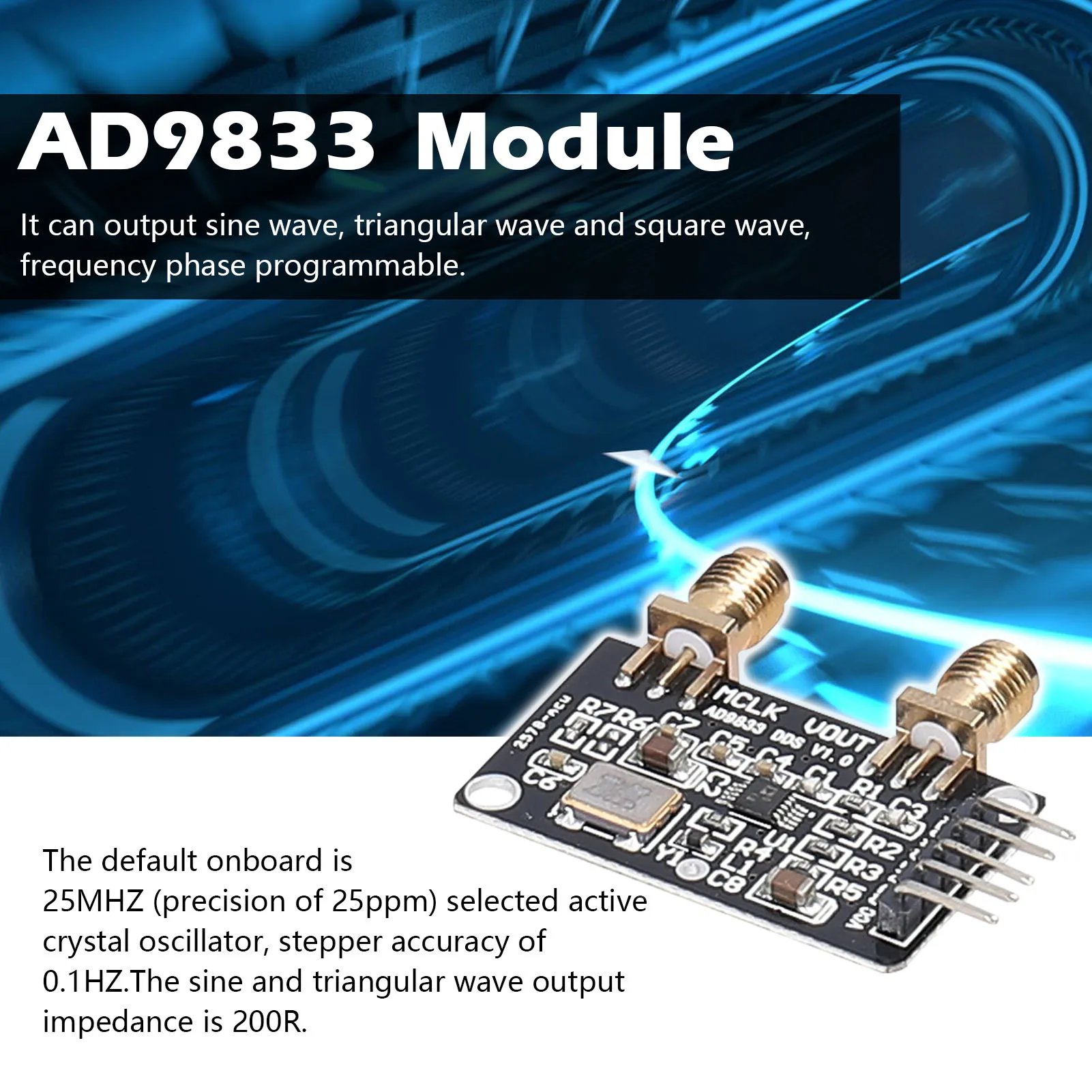 Цифровой синтезатор AD9833 модуль DDS Частотный контролируемый синусоидальный