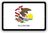 illinois state flag man cave metal decor tin sign indoor and outdoor use 8x12 or 12x18