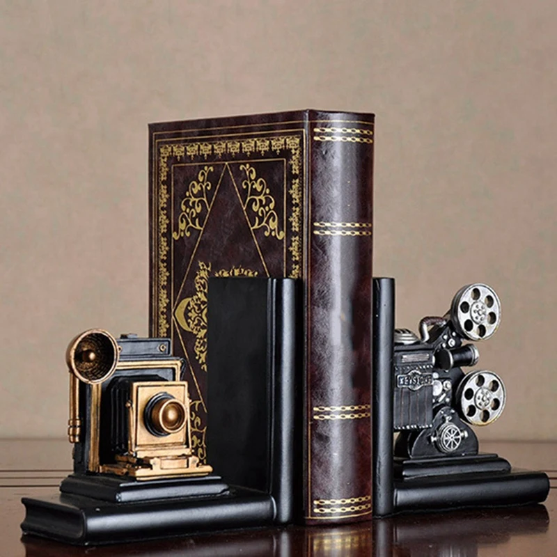 

Retro Study Bookcase Office Bookend Bookends Office Craft Decorations Camera Bookshelf