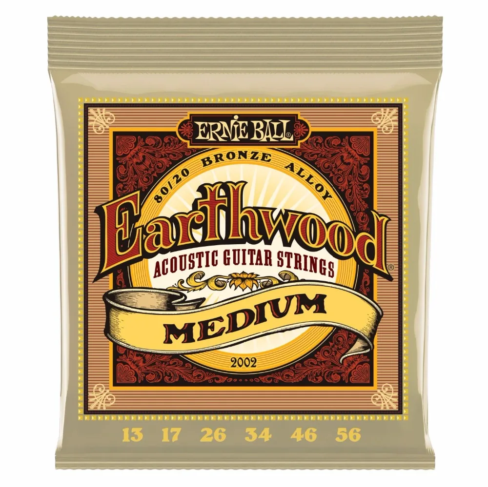 Ernie Ball 2002 Earthwood 80/20 бронзовые средние Струны для акустической гитары 0 13 056|acoustic guitar