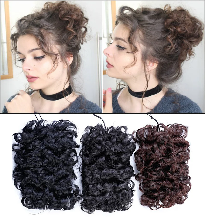 Женский пучок для волос Buqi синтетический Эластичный гребень наращивания парик