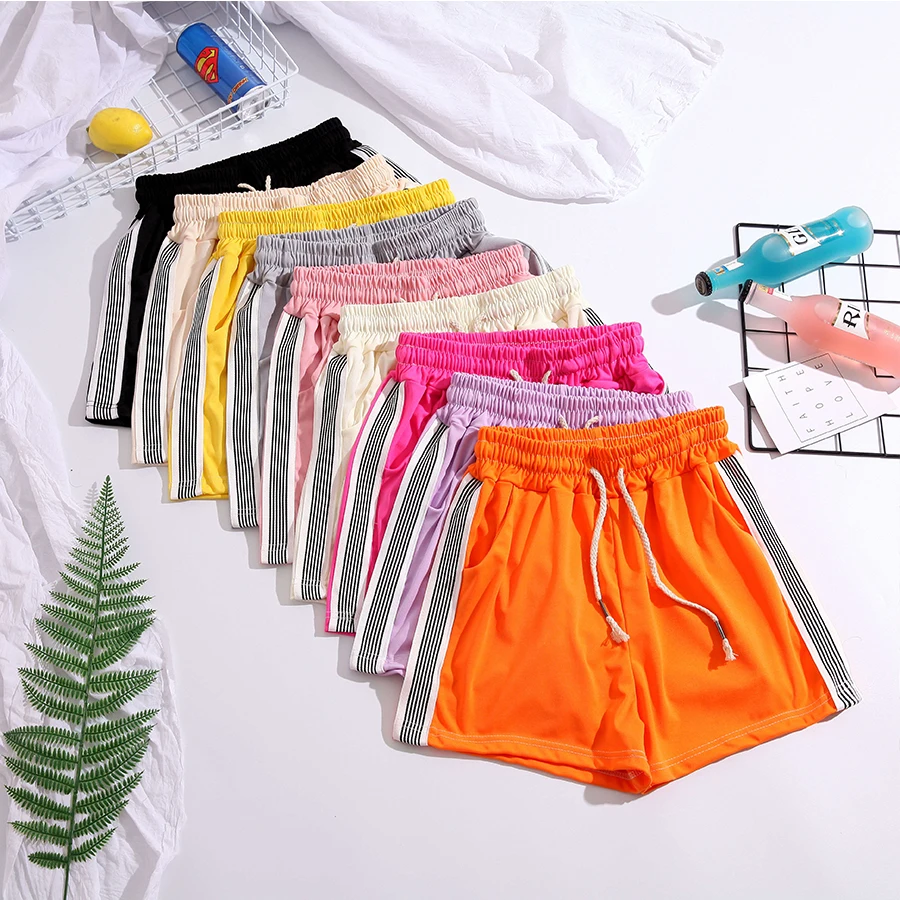 Шорты женские повседневные в полоску эластичные Простые свободные приталенные