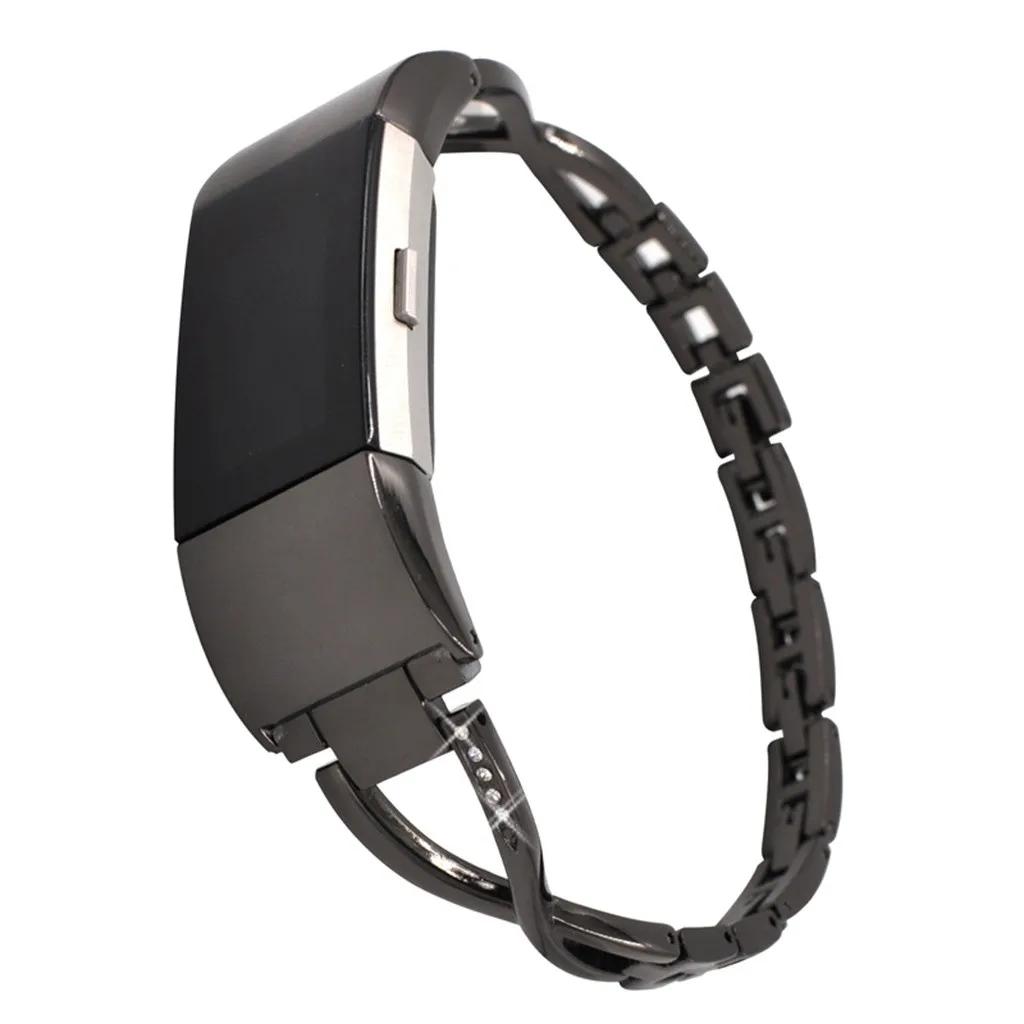 Сменные браслеты из нержавеющей стали ремешок для наручных часов Fitbit Charge 2