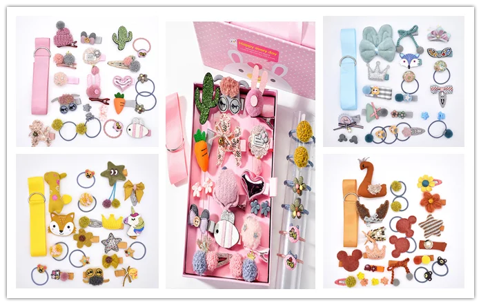 Детские заколки для волос с милым цветочным бантом 24 шт. |