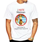 I Hate Melman футболка из 100% чистого хлопка большого размера Melman странно конкретный странно особенный I Hate Melman мем проколенное изображение