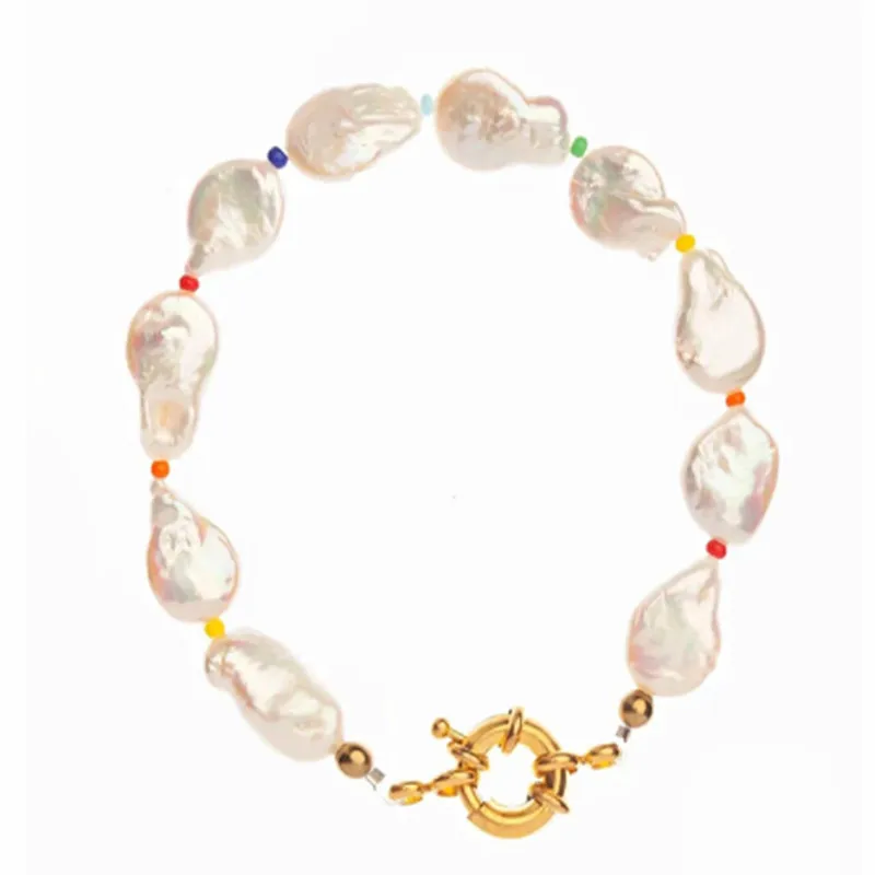 Ожерелье женское с пресноводным жемчугом короткое колье-чокер в стиле барокко