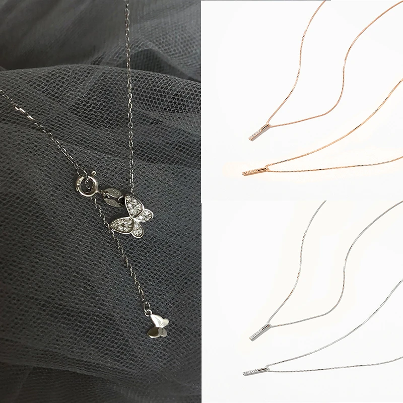 

Булавка из стерлингового серебра 925 пробы, изысканная Геометрическая бабочка, простая форма, инкрустированное ювелирное изделие, ожерелье ...