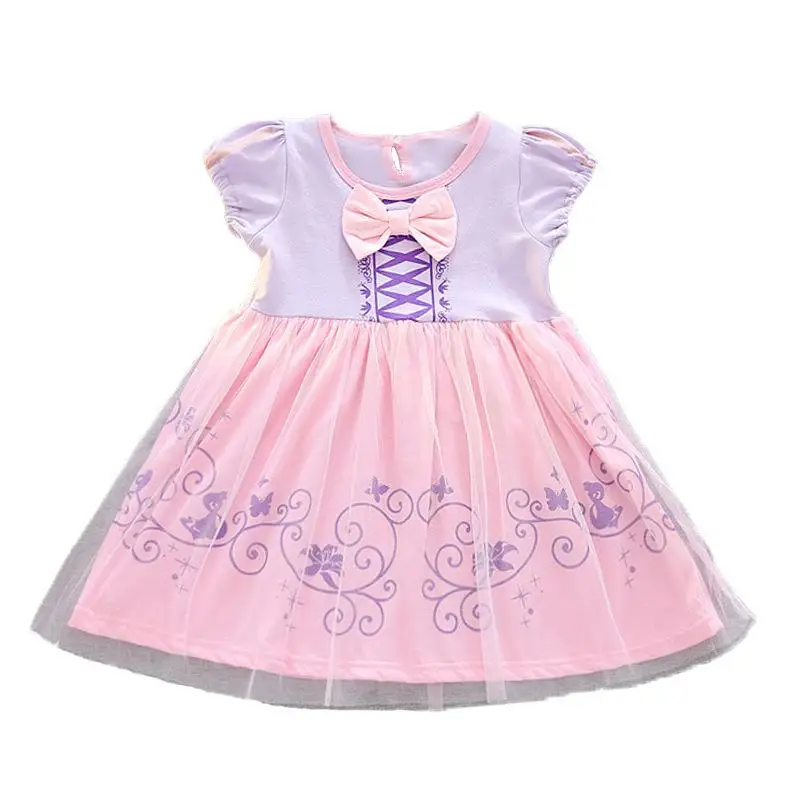 

Children's Clothing New Cotton Bow Tie Pattern Lovely Princess Dress Girls Skirt Baby Girls Halloween Costumes