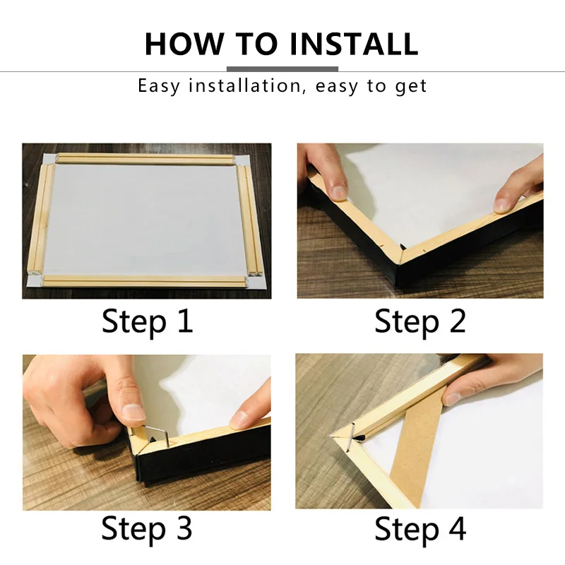 Wood Photo Frames For Pictures Wall Hanging DIY Natural Wooden Frame Canvas Painting Poster Foto Moldura Cadre | Дом и сад