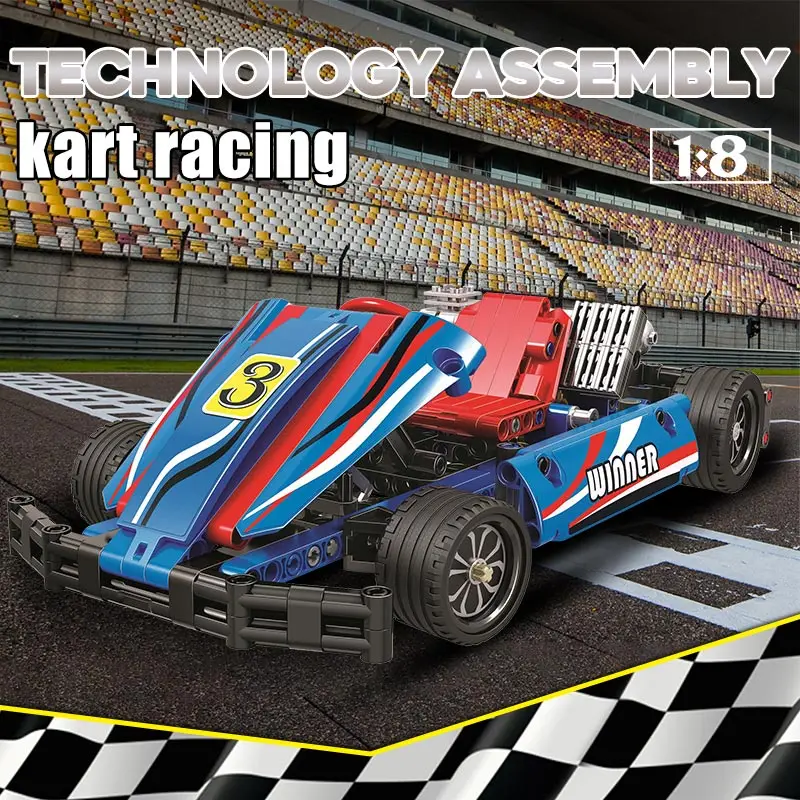 Строительные блоки для гоночных автомобилей обучающие игрушки детей 371 шт.