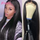 Парики из натуральных волос на кружевном фронте, бразильские прямые человеческие волосы 150 плотности, парик для черных женщин, 8-30 дюймов, прелестный парик на фронтальном шнурке