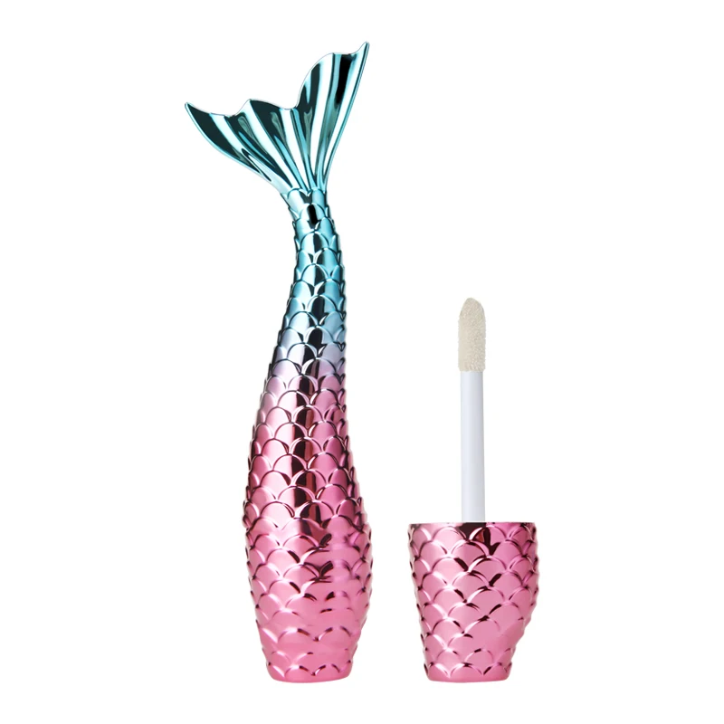 Мерцающая водостойкая жидкая помада в форме русалки пустая бутылка красочный