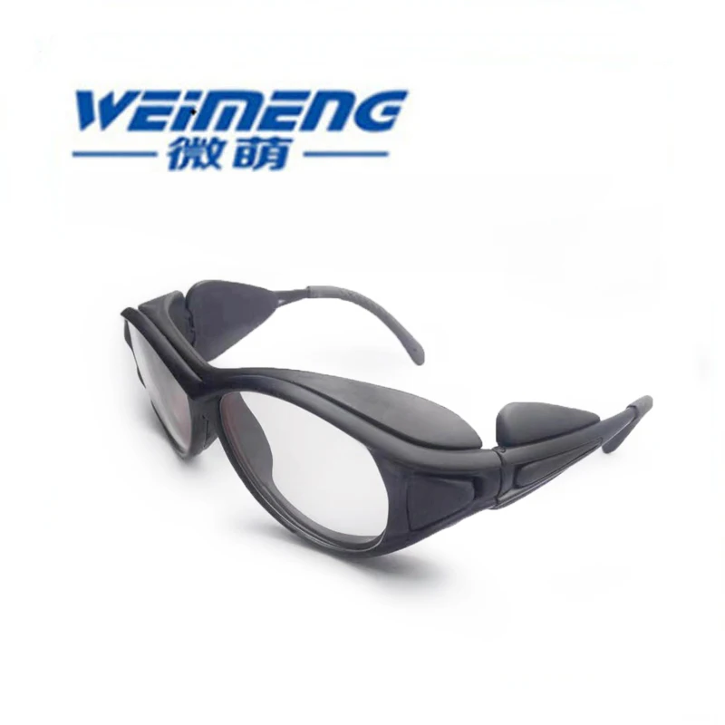 Weimeng 355nm модный стеклянный материал черная рамка УФ защитные очки и стекло es для 100-400nm лазерного оператора