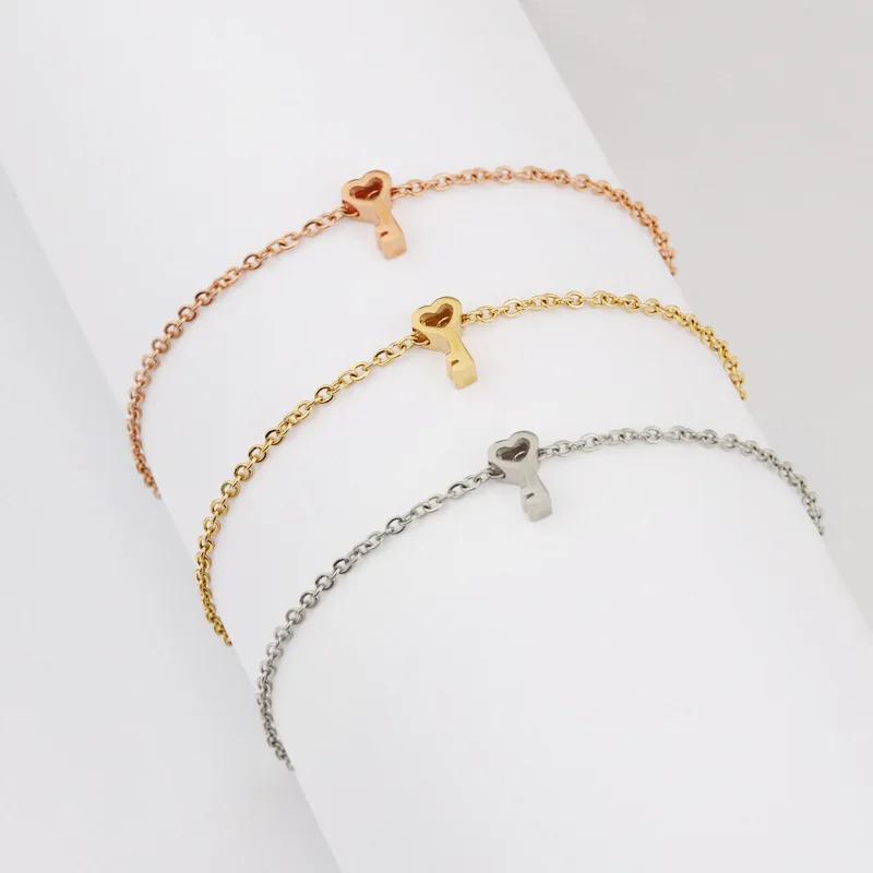 1 шт. золотые брелки из нержавеющей стали цепочка для ключей браслеты женщин