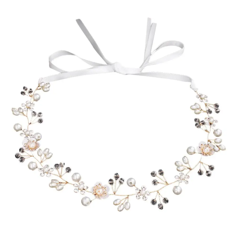 Головная заколка в виде цветка свадебные хрустальные блестящие резинки для