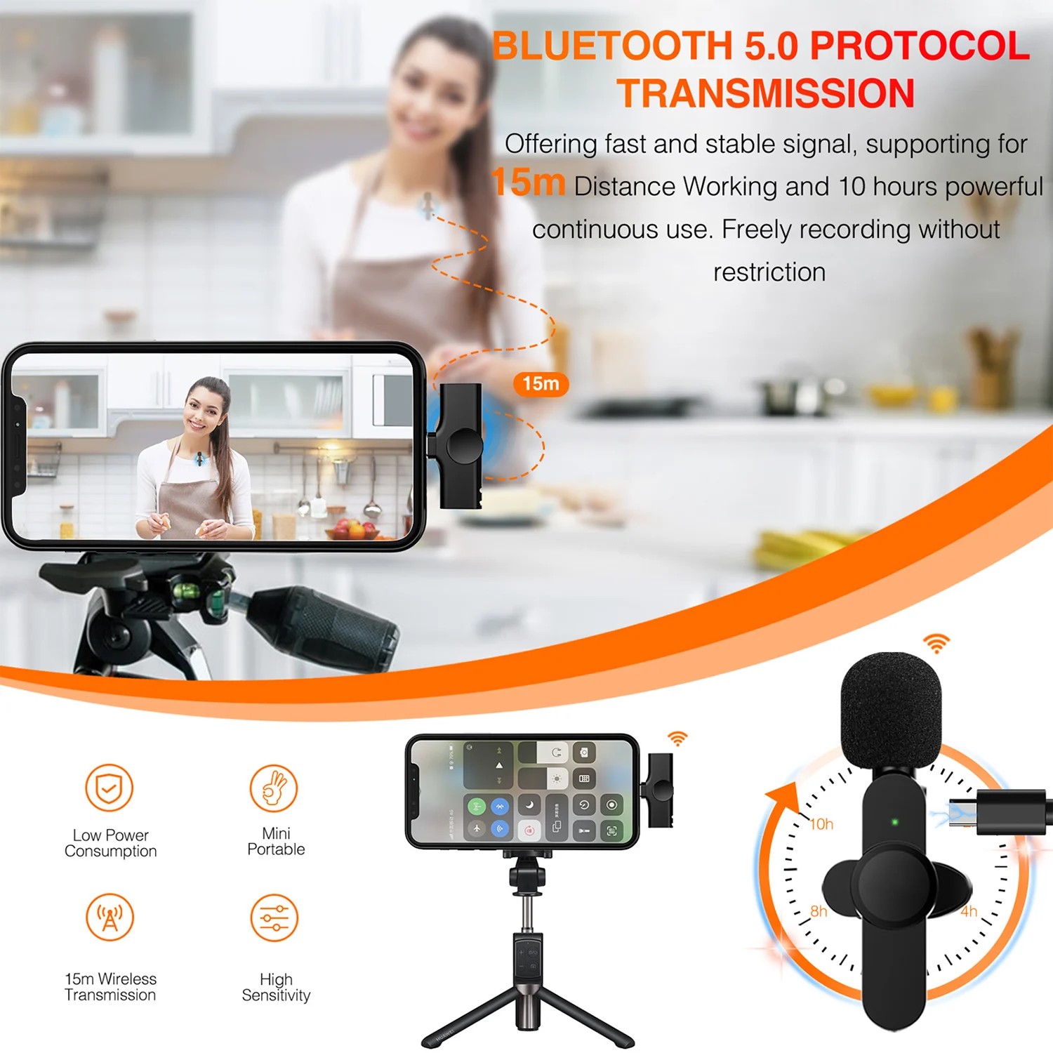 Беспроводной петличный мини-микрофон для Android Type-C