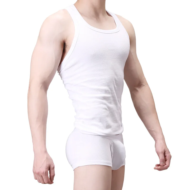 

Best selling cotton men's underwear sleeveless vest solid muscle vest singlet O-neck sportswearyoupin