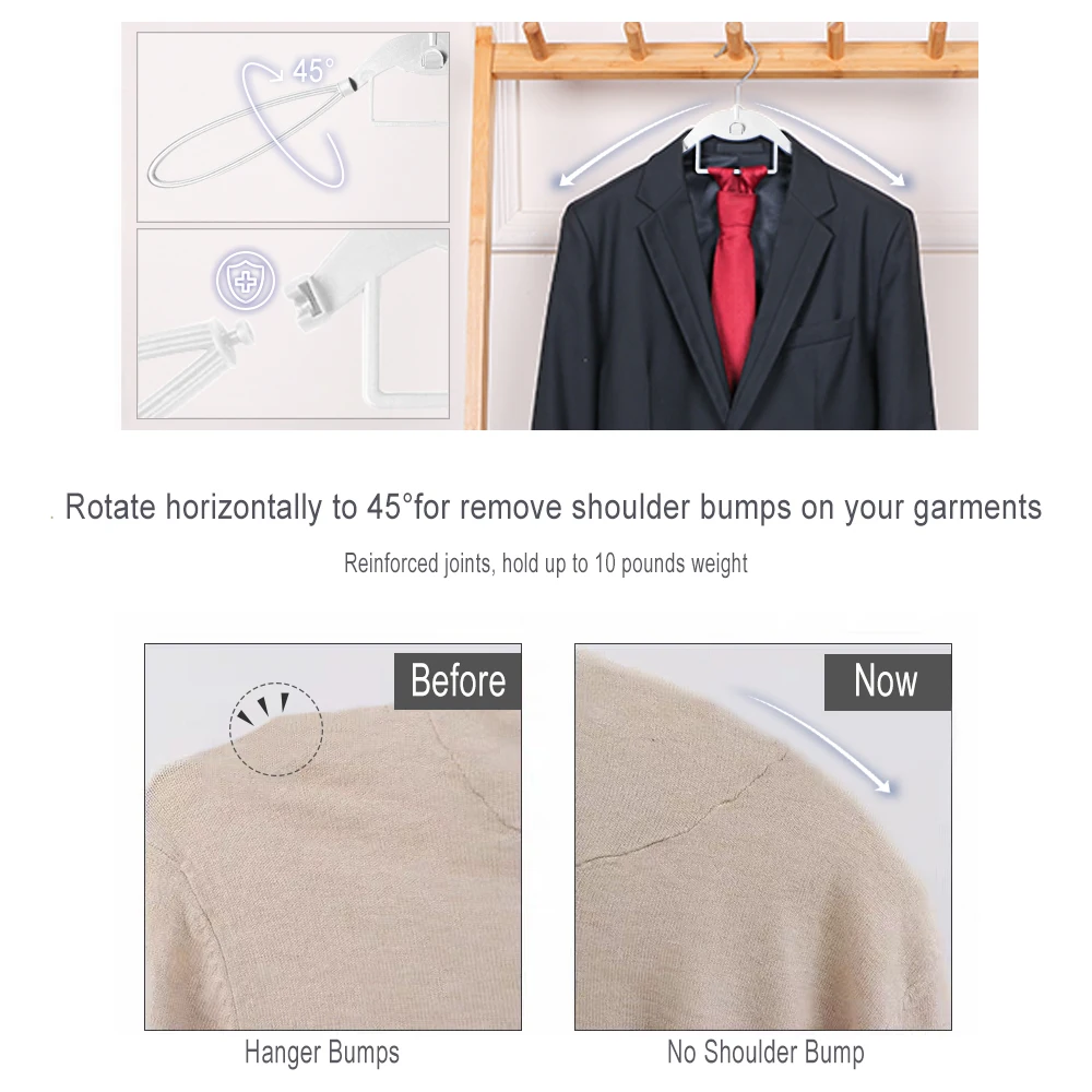 Крылья вешалка широкое плечо для костюма Bump Free Экономия пространства съемная