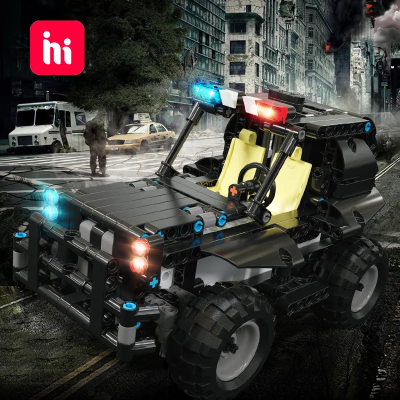 Конструктор Hipac Technic MOC детский Радиоуправляемый автомобиль полицейская игрушка
