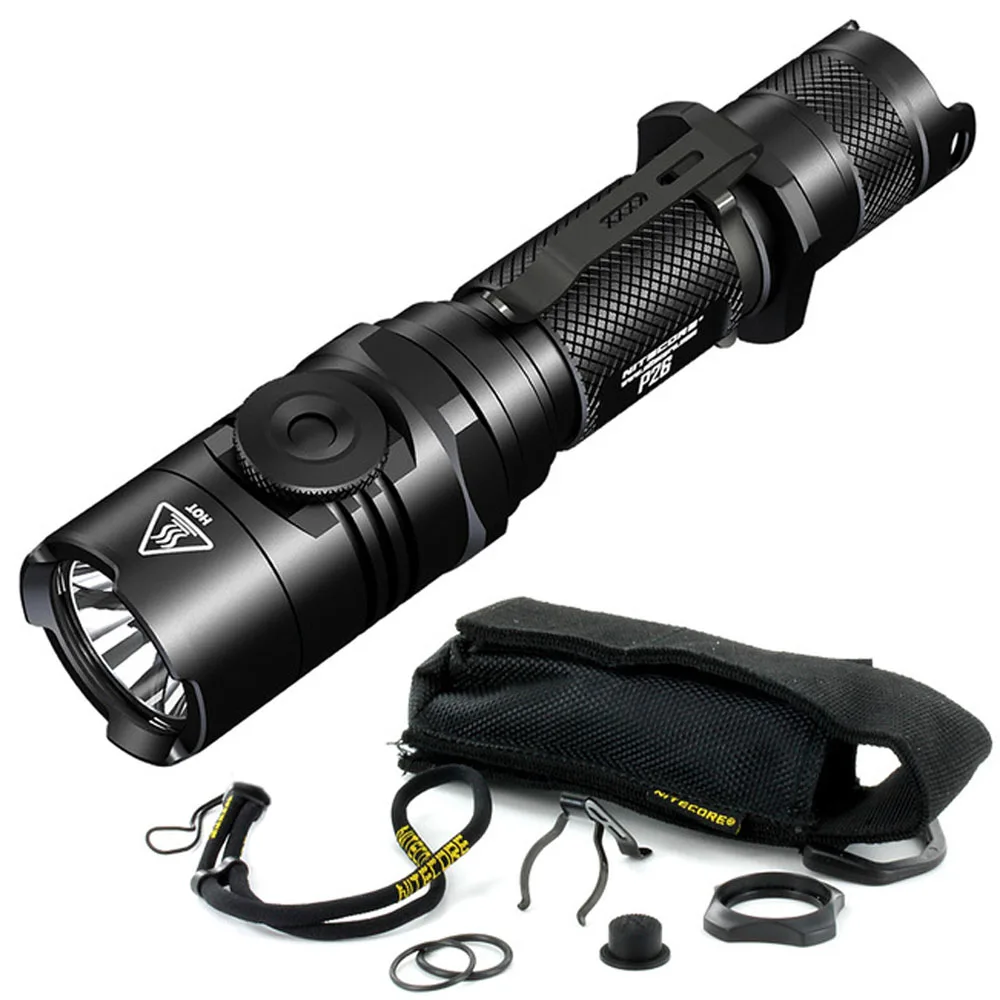 NITECORE P26 тактический фонарь CREE XP L HI V3 max 1000 люмен бесступенчатая яркость луч бросок