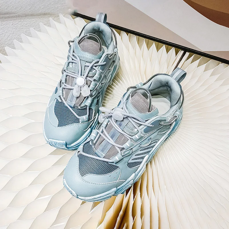 

Reflective Sneakers Women Fashion Vulcanized Leisure Shoes Woman Designer Platform Chunky Casual Ladies Trainers Female Dad Shoe