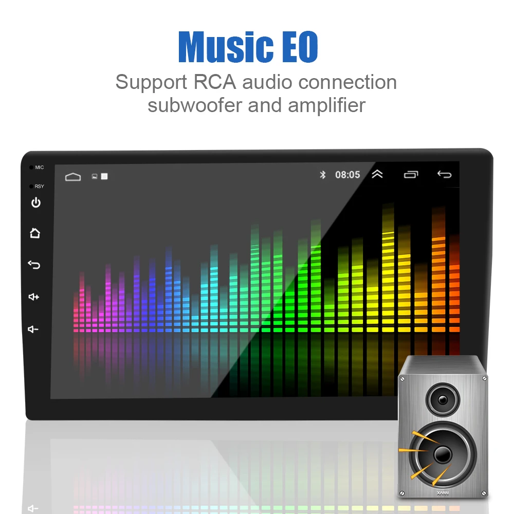 Универсальный мультимедийный проигрыватель 4 ядра 2 Din 9 дюймов GPS Wi-Fi Bluetooth Android 10 0 1