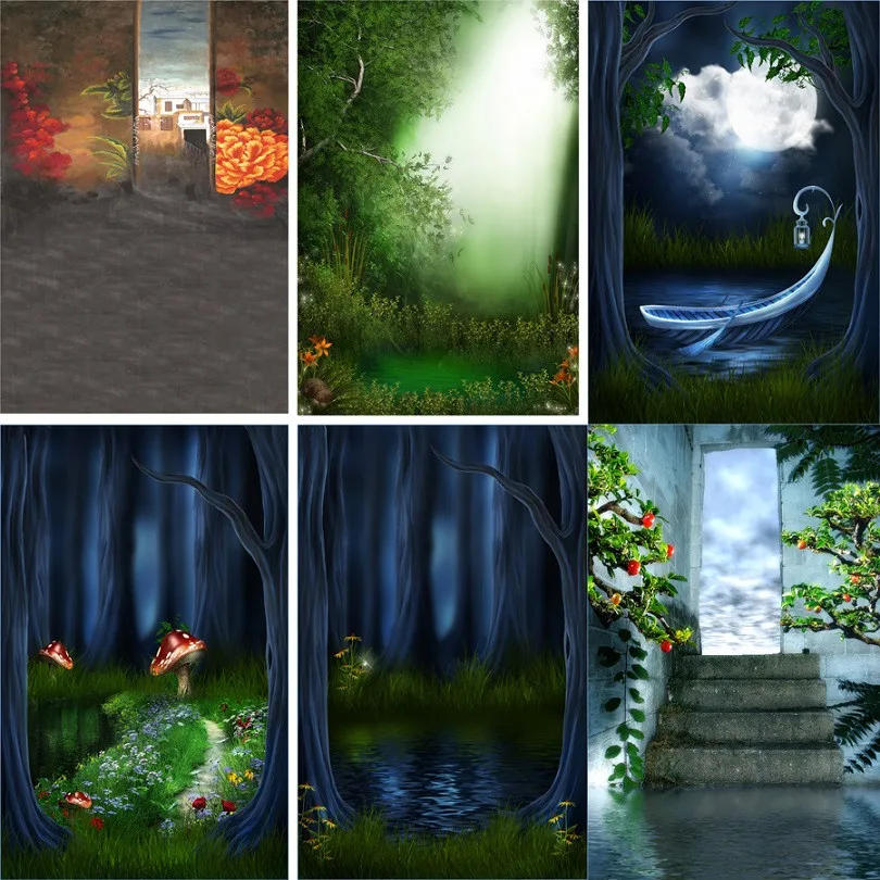 Nitree виниловый фотостудия фотография Фон Фэнтези лес фон Дети Фотография