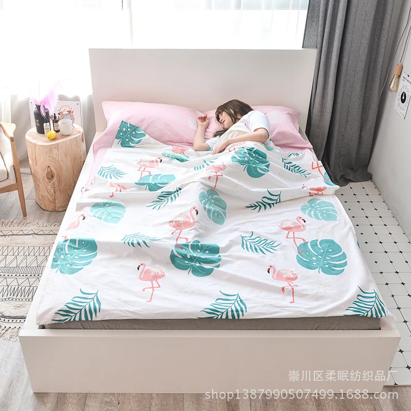 Портативный хлопковый спальный мешок для отеля улицы и путешествий студентов