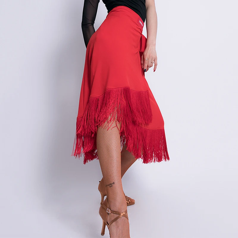 Юбка для латинских танцев женщин ча танго сальса самба румба бахрома