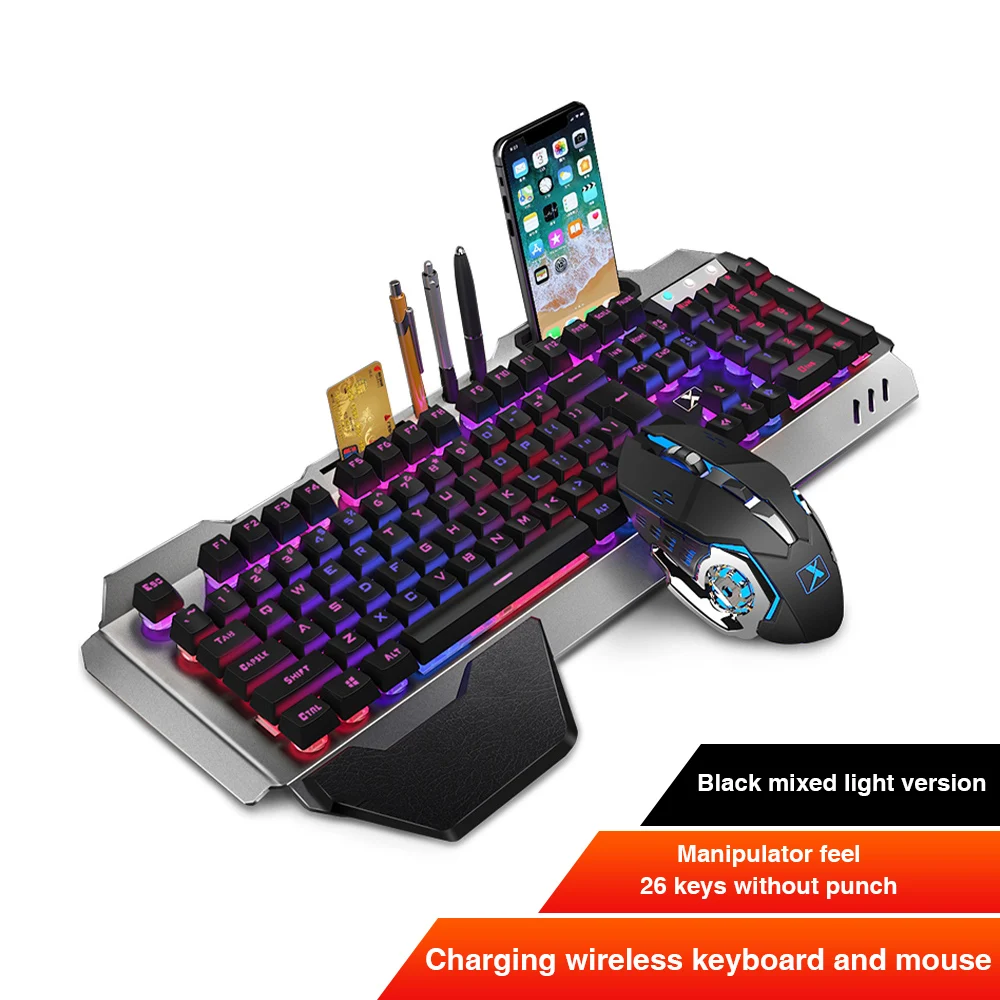 

K680 Keyboard Mouse Combos Rechargeable 2.4G Wireless 26 Keys Keyboard and 6 Button Mouse Set