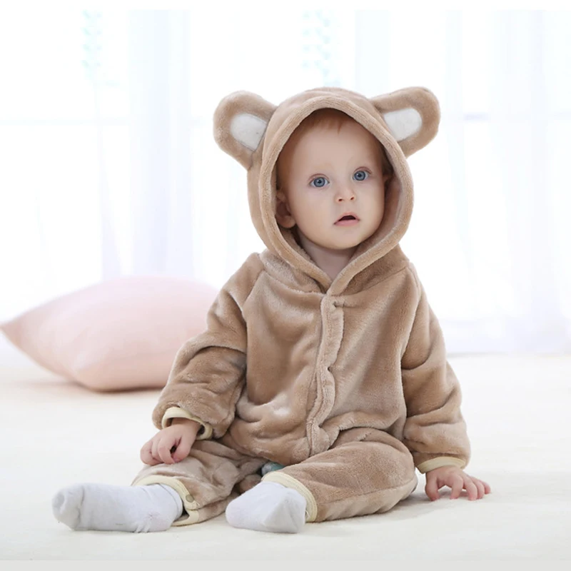 Brown bear Новинка зимы новорожденных детская одежда унисекс; одежда на Хэллоуин Для мальчиков ясельного возраста комбинезоны, для детей, костюм для девочки, Спортивный костюм для малышей от 3 до 12 месяцев - Цвет: Brown bear